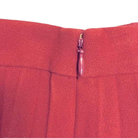 Kate Spade Sonny Accordian Pleated A-Line Midi Skirt Russet Dark Red Size 6 - Picture 5 of 10